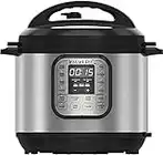 Instant Pot Duo 7 en 1 Olla a Presión Programable con 13 Programas para Cocción lenta, Arrocera, Yogurtera o Vaporera, Color Negro/Acero Inoxidable, 5.7 L