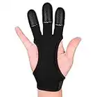 FitsT4 Gants de tir à l'arc en cuir rembourré avec trois doigts - Gants antidérapants pour enfants, jeunes adultes débutants - Noir - Taille M