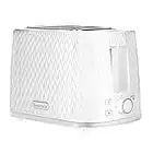 Innoteck Kitchen Pro 2 Slice Toaster - White Stylish Textured Body and Stainless-Steel Mechanism - 7 browning controls Including Defrost, Reheat & Cancel Functions - Making the Toast Quickly & Evenly