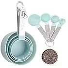 8 pezzi Misurini e Tazze Accessori da Cucina Set di 8 Cucchiai Dosatori Cucchiaio Misurini in Acciaio Inox e Cucchiaio Cucchiaio di Misurazione in Plastica Cucchiaio Dosatore in Plastica