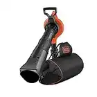 Souffleur/aspirateur/déchiqueteuse à fil BLACK+DECKER GW3031BP-QS 3000W avec sac à dos Leaf Collector, noir/rouge