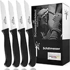 Schwertkrone 4er Set Gemüsemesser scharf Küchenmesser Schälmesser Made in Germany rostfrei 3" / Handabzug - Dünnschliff - superscharf - spülmaschinengeeignet