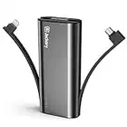 [Powerbank 3 en 1] Jackery Bolt 6000 mAh Batterie Externe Apple MFI Certificat Lightning & Micro USB Câbles intégrés pour iPhone 7 à 4s/iPad/iPod/Samsung/appareil Android (Noir)