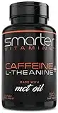 200mg Caffeine Pills - MCT Oil from 100% Coconuts + 100mg L-Theanine, Advanced Energy, Clean Focus and Perfect Clarity + All Natural Smooth Extended Release