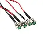 Elerose 4 pezzi 12v 8mm Spia per spia di controllo spie cruscotto del Luminosa pannello pilota LED impermeabile Indicatore Luminoso Lampadine per esterno auto per auto barca camion furgone(verde)