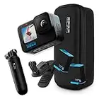 GoPro HERO10 Black Accessory Bundle - Includes HERO10 Camera, Shorty (Mini Extension Pole + Grip), Magnetic Swivel Clip, Rechargeable Batteries (2 Total), and Camera Case