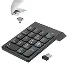 Teclado Numérico Inalámbrico 2.4G Mini 18 Teclas Numérico Inalámbrico Keypad con Receptor USB para PC Ordenador portátil o de Escritorio Notebook