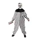 Country hill Halloween Clothes for Men Funky Punk Droll Clothes Man's Clown Costume for Festival Black, White