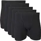 Gildan Men's Underwear Covered Waistband Boxer Briefs, Multipack, Black (5-Pack), Large