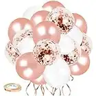Rose Gold Balloons Party Decorations, 70pcs 12Inch White Rose Gold Balloons for Wedding Bachelorette Party Bridal Shower Engagement Birthday Baby Shower Housewarming etc.