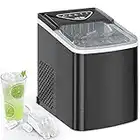 SPECILITE Ice Makers Countertop, Compact Ice Machine Maker, Self Cleaning - 26Lbs/24H, 9 Ice Cubes S/L in 6-8 Mins, Portable Icemaker with Ice Bag/Scoop/Basket for Home Kitchen Office Bar