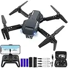 RADCLO Mini Drone with Camera - 1080P HD FPV Foldable Drone with Carrying Case, 2 Batteries, 90° Adjustable Lens, One Key Take Off/Land, Altitude Hold, 360° Flip, Toys Gifts for Kids, Adults, beginners, Remote Controlled, Black