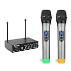 Fifine Wireless Microphone System with Dual Mics for Karaoke Party, M-K036