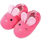 DimaiGlobal Baby Boys Girls Slipper Shoes Anti-Slip Soft Sole Cotton Shoes Cartoon Moccasins Winter Warm Booties House Shoes Toddler Elastic Fuzzy Slippers Rose