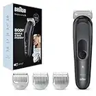 Braun Body Groomer 3, Manscaping Tool For Men With SkinShield Technology, Sensitive Comb, Wet & Dry, 100% Waterproof, UK 2 Pin Plug, BG3350, Black/Grey