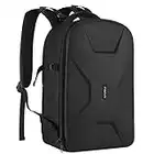 MOSISO Sac à Dos pour Appareil Photo, DSLR/SLR/sans Miroir Photographie Caméra Sac 15-16 Pouces Coquille Dur avec Support Trépied&Laptop Compartiment Compatible avec Canon/Nikon/Sony, Noir