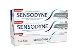 Sensodyne Blanqueante Pasta de Dientes Blanqueante, Alivio Para Dientes Sensibles, Protección Duradera Frente a la Sensibilidad Dental, Pack 3x75 ml