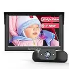 5'' 1080P Baby Car Mirror, Baby Car Camera with IR Night Vision, 3X Zoom in Closer, Colors Accuracy & Full Viewing Angles, Driving Safety with Baby Car Monitor for Back Seat Rear Facing (Luckview BM1)