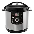 MegaChef 12 Quart Digital Pressure Cooker with 15 Preset Options and Glass Lid, Silver