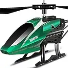 VATOS Hubschrauber Ferngesteuert, RC Helikopter Höhenlage Hobby Flugzeug mit Batterien Kreisel & LED Licht 3,5 Kanal Micro Mini Military Serie Indoor Spielzeug Geschenk für Jungen Erwachsene