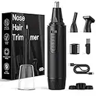 Ear and Nose Hair Trimmer-Rechargeable Nose Trimmer for Men and Women-2022 Professional Painless Nose Clipper Eyebrow & Facial Hair Trimmer-IPX7 Waterproof Dual Edge Blades for Easy Cleansing-Black