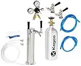 Kegco 3PSDTCK-5T Dual Tap Tower Kegerator Conversion Kit, Metal, Chrome