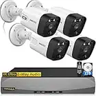 (4K/8.0 Megapixel & 130° Ultra Wide-Angle) 2-Way Audio PoE Outdoor Home Security Camera System, 4 Wired Outdoor Video Surveillance IP Cameras System