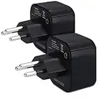 kwmobile 2x Reiseadapter Schweiz Typ-J - Reise Adapter Reisestecker Schuko EU zu Typ J Steckdose in z. B. Schweiz - Stromadapter Urlaub Schwarz