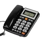 Big Button Telephone with Loud volume, Uvital Landline Phone with Display, Adjustable Volume and One-Touch Speed Dials, Corded Telephone for Home and Front Desk(Black)