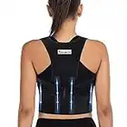 Posture Corrector for Men and Women - Upper Back Brace for Clavicle Support - With Adjustable Back Straightener - Provides Pain Relief from Neck, Back & Shoulder – Spandex Nylon – Black Colour (Medium)