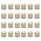 GrassVillage Pack of 24 Realistic and Bright Led Candle Lights in Wave Design, 3.5 cm x 4 cm Tall, Flameless Tea Light Candles, Electric Fake Candle in Bright Warm White