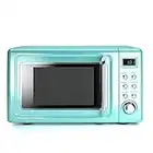 Nightcore Countert Retro Microwave Oven, Large 0.7Cu.ft, 700-Watt, Cold Rolled Steel Countertop with Time Setting, Glass Turntable Plate, Pre-Programmed Cooki, 18"(L)×14"(W)×10"(H), Green