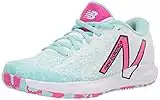 New Balance Women's FuelCell 996 V4 Hard Court Tennis Shoe, White/Pink Glo/Glacier, 10