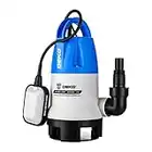 DEKO Pompa sommergibile portatile 400W 8000L/H Pompa acqua pulita/sporca Piscina Vasca da giardino Scarico per laghetto con interruttore a galleggiante e cavo lungo 10 m