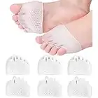 Metatarsal Pads and Toes Separator 2 in 1, 6 Pcs Gel Metatarsal Pads for Women and Men, Thick and Breathable Metatarsal Foot Pads with Toe Spacers