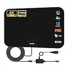 Vansky TV Antenna Indoor, Digital Amplified Indoor HDTV Antenna, 1080p VHF UHF Television Local Channels Detachable Signal Amplifier and 16.5ft Long Coax Cable (Black)