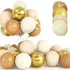 30Pcs Braun Beige Luftballon Set, 12 Zoll Metallic Gold Sand Weiß Cream Ballons Kaffee Braun Aprikose Helium Latex Luftballons mit Band für Geburtstag Hochzeit Kinder Baby Shower Party Deko