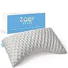 Zoey Sleep Side Sleep Pillow for Neck and Shoulder Pain Relief - Adjustable Memory Foam Bed Pillows for Sleeping - Plush Machine Washable Pillow Cover - Queen Size 19" x 29" (Queen, Grey)