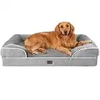 EHEYCIGA Cama Perro Grande, Cama Perro Impermeable Lavable con Espuma Viscoelástica, Sofá Perro Ortopedica Desmontable, Gris, 112x81x15cm