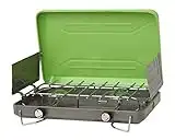 Flame King VT-101 2-Burner Portable Camping Stove Grill, Great for Outdoor Cooking, Backpacking, Compatible with 1LB Propane Gas Bottle