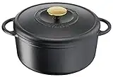 Tefal Pierre GAGNAIRE Heritage Cocotte Fonte d'acier Ronde 19 cm / 2,2L Induction E2230204, Noir