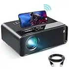 Mini Projector for iPhone【Suported 1080P】, ELEPHAS 2023 WiFi Movie Projector with Synchronize Smartphone Screen, HD Portable Projector Supported 200" Screen, Compatible with Android/iOS/HDMI/USB/SD/VGA