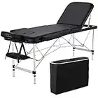 Yaheetech Folding Massage Table Portable Salon Couch Bed Professional Beauty Tattoo Therapy Table with Adjustable Legs 3 Sections