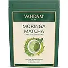 Thé Vert MATCHA + MORINGA en Poudre - MÉLANGE DE SUPERALIMENTS (50 Portions) - Thé Matcha Japonais en Poudre avec Poudre de Moringa Indien Authentique Délicieux Latte Matcha