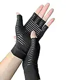 MEDGUARD Gants de compression en cuivre pour homme et femme, gants sans doigts pour l'arthrite pour soulager la douleur des symptômes articulaires, la maladie de Raynaud, le canal carpien (L)