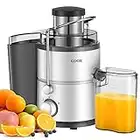 Juicer with 800W Motor, GDOR Juicer Machine with Big Mouth 3” Feed Chute, Dual Speeds Juice Maker for Fruits and Veggies, Anti-Drip Function Centrifugal Juicer, Include Cleaning Brush, BPA-Free, White