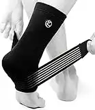 KARM Achilles Tendonitis Support with Compression Strap – Ankle Support Brace for Plantar Fasciitis, Achilles Sleeve for Sprained Ankle, Swelling, Heel Spur Swelling. Achilles Tendon Support Wrap