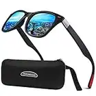 Perfectmiaoxuan Gafas de sol envolventes polarizadas para hombre y mujer Wrap Around Verano Vacaciones futuristas Pesca Golf Conducción Metal Montura irrompible Gafas