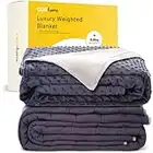 Cosi Home Couverture Lestée, Couverture Pondérée 6,8 kg pour Adultes, 152x203 cm avec Housse Douce - Couverture Théeapeutique 100% Coton, Réduit Insomnie, Stress, Anxiété - Gris