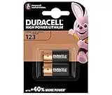 Duracell DL123A Twin Pack Ultra CR123A/EL123A 3 V Lithium Battery for Long-Lasting Performance - Black/Copper